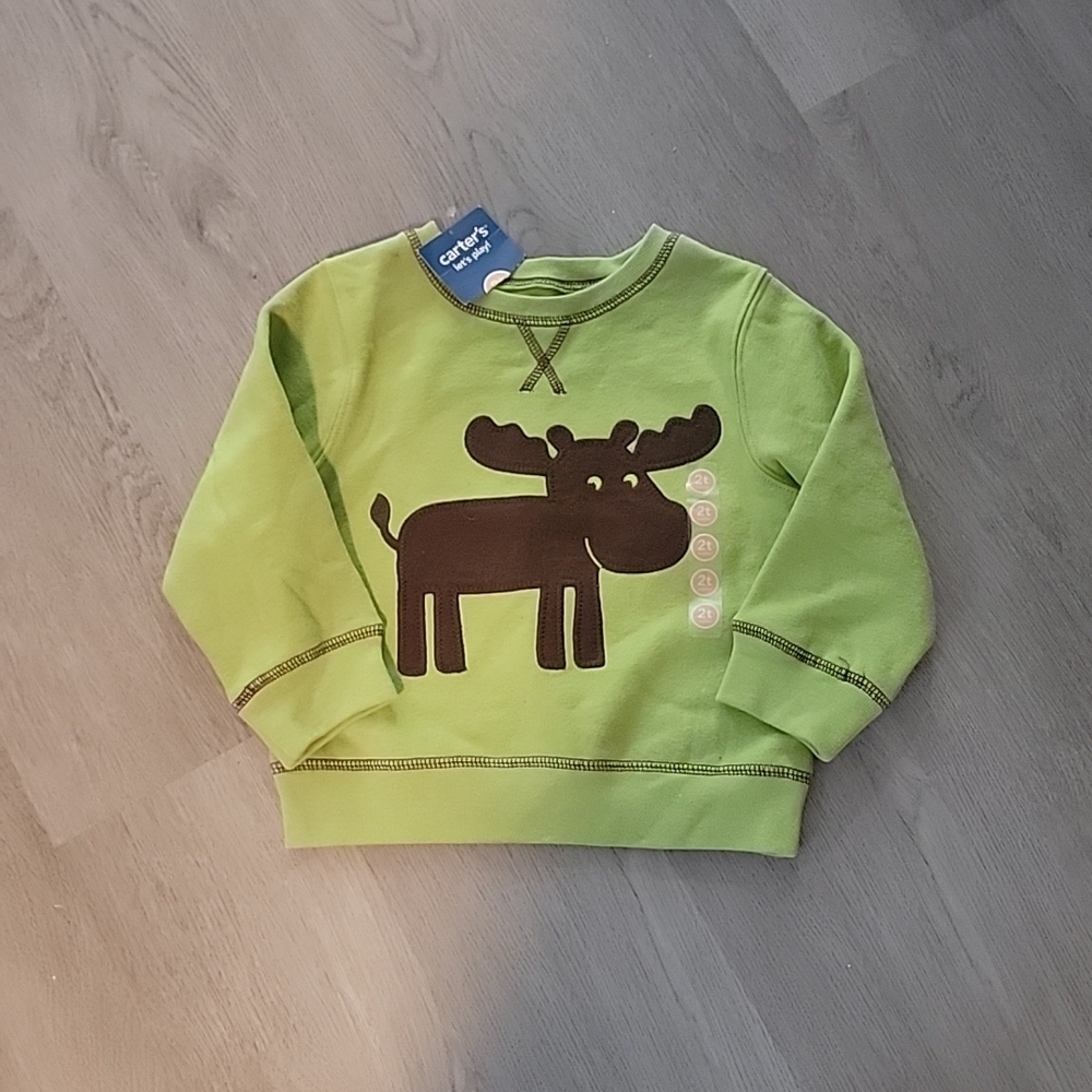 NWT Carters 2T Moose Sweatshirt